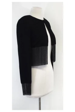 CD Greene - Black Cropped Beaded Jacket Sz S