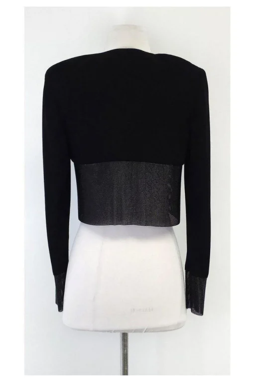 CD Greene - Black Cropped Beaded Jacket Sz S
