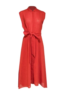 Cefinn - Red Sleeveless Button Front Sleeveless Dress Sz 4