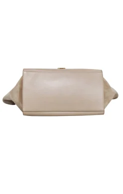 Celine - Beige & Black Large Trapeze Tote Bag