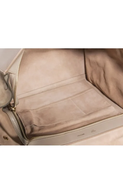Celine - Beige & Black Large Trapeze Tote Bag