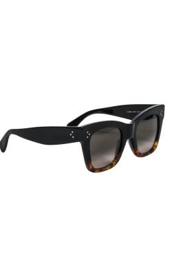 Celine - Black To Brown Ombre Tortoise Cat-Eye Square Sunglasses