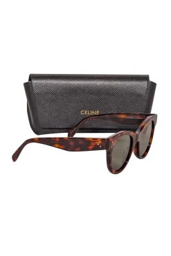 Celine - Brown Tortoise Rounded Sunglasses