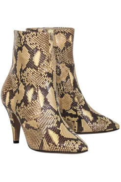 Celine - Tan Snake Skin Ankle Heel Booties Sz 6