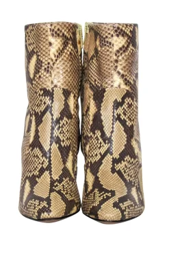 Celine - Tan Snake Skin Ankle Heel Booties Sz 6