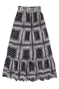 Chan Luu - Dark Grey & Ivory Paisley Maxi Skirt Sz M