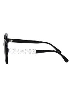 Chanel - Black Frames w/ Bejeweled Chanel Leg Sunglasses