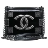 Chanel - Black Leather “Boy Brick” Flap Mini Crossbody Bag