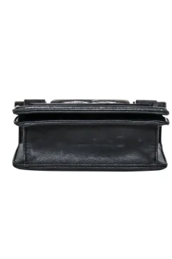 Chanel - Black Leather “Boy Brick” Flap Mini Crossbody Bag