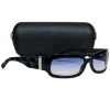 Chanel - Black Slim Sunglasses w/ Textured Side Detail