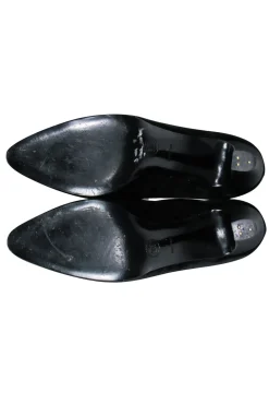Chanel - Black Velvet Lace Up Booties Sz 7