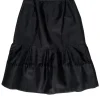 Charles Chang-Lima - Black Silk & Wool Skirt w/ Inverted Pleats Sz 8