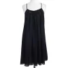 Chelsea Flower - Black Silk Spaghetti Strap Dress Sz S