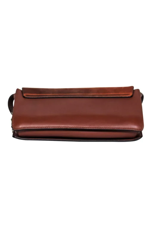 Chloe - Brown Leather & Suede “Faye” Crossbody w/ Chain Clasp