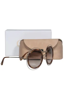 Chloe - Brown Tortoise Large Round Sunglasses
