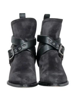 Chloe - Grey Suede " Rylee Strap" Booties Sz 8