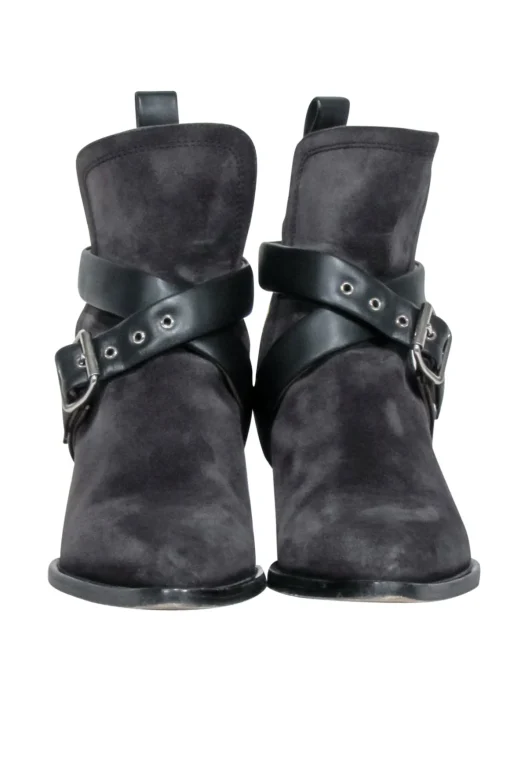 Chloe - Grey Suede " Rylee Strap" Booties Sz 8