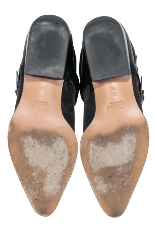 Chloe - Grey Suede " Rylee Strap" Booties Sz 8