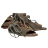 Chloe - Olive Suede Lace-Up Wedge Sandals Sz 7