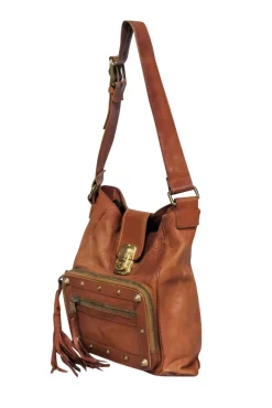 Chloe - Tan Leather Rectangular Shoulder Bag