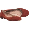 Chloe - Tan Suede Scallop Edge Flats Sz 6