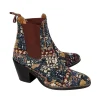 Chloe - Teal, Cream, & Brown Boucle Short Boots Sz 8.5