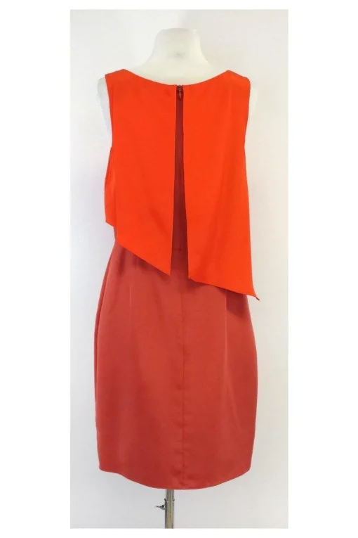 Chris Benz - Orange Silk Layered Sleeveless Dress Sz 8