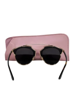 Christian Dior - Black & Gold Aviator Sunglasses