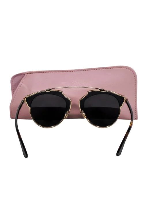 Christian Dior - Black & Gold Aviator Sunglasses