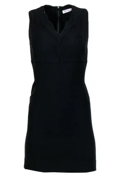Christian Dior - Black Scalloped Neckline Sheath Dress Sz 6