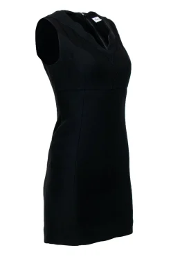 Christian Dior - Black Scalloped Neckline Sheath Dress Sz 6