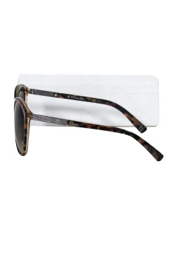 Christian Dior - Brown Tortoise Round Frame Sunglasses