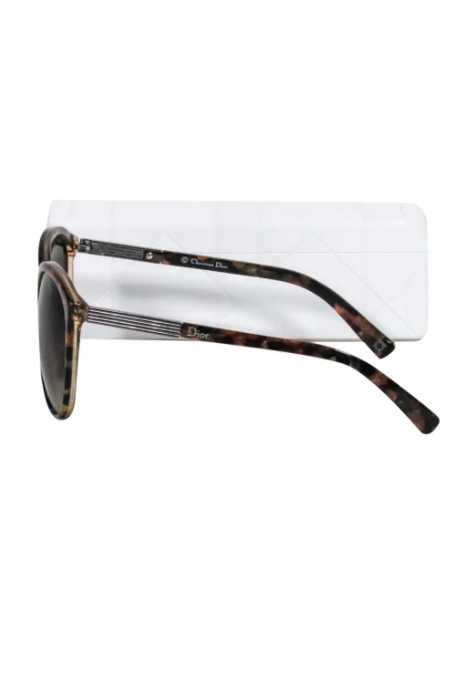 Christian Dior - Brown Tortoise Round Frame Sunglasses