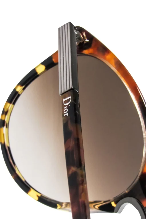 Christian Dior - Brown Tortoise Round Frame Sunglasses