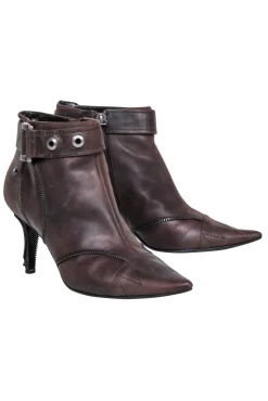 Christian Dior - Brown Zipper Detail Shor Boots Sz 7