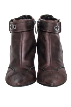Christian Dior - Brown Zipper Detail Shor Boots Sz 7