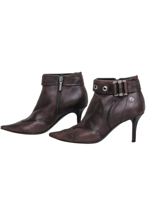 Christian Dior - Brown Zipper Detail Shor Boots Sz 7