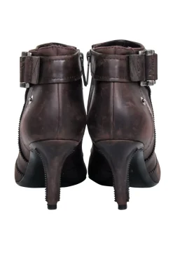 Christian Dior - Brown Zipper Detail Shor Boots Sz 7