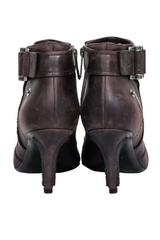 Christian Dior - Brown Zipper Detail Shor Boots Sz 7