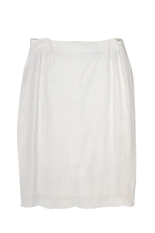 Christian Dior - Ivory Crepe Satin Pencil Skirt Sz M