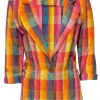 Christian Dior - Pink, Blue, & Orange Plaid Blazer Sz 10
