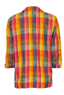Christian Dior - Pink, Blue, & Orange Plaid Blazer Sz 10