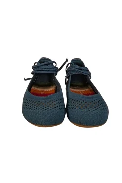 Christian Dior - Teal Blue "Poeme" Mesh Cotton Flats Sz 8.5