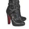 Christian Louboutin - Black Leather Wrap Around Ankle Short Boot Heels