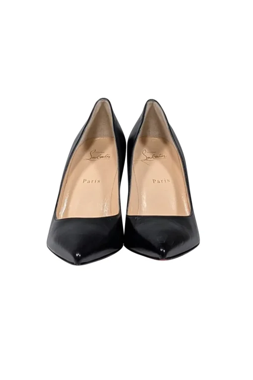 Christian Louboutin - Black Leather Pointed Toe Pumps Sz 11