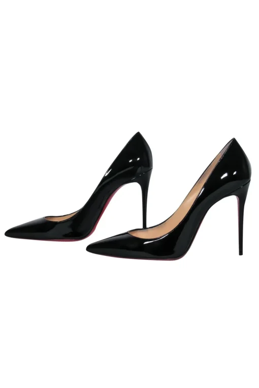 Christian Louboutin - Black Patent Leather Pointed Toe "Kate" Pumps Sz 8.5