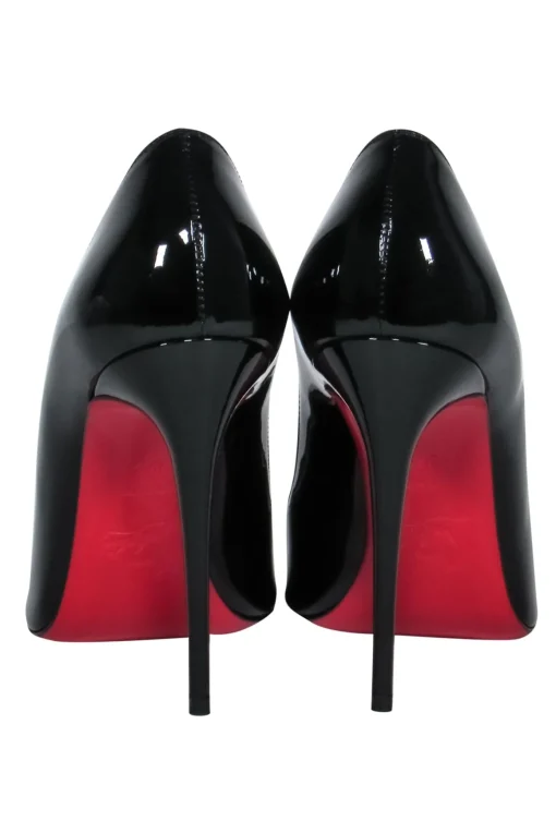 Christian Louboutin - Black Patent Leather Pointed Toe "Kate" Pumps Sz 8.5