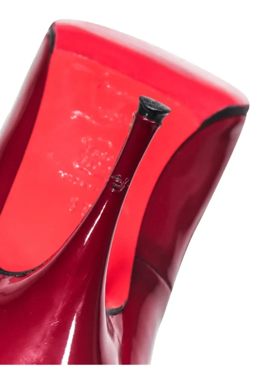Christian Louboutin - Burgundy Patent Leather Peep Toe Pumps Sz 8