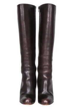 Christian Louboutin - Chocolate Brown Knee High Heel Tall Boots Sz 7