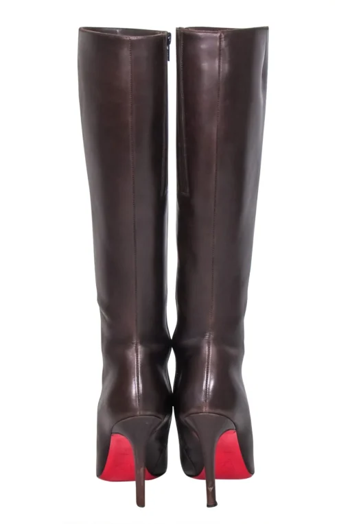 Christian Louboutin - Chocolate Brown Knee High Heel Tall Boots Sz 7